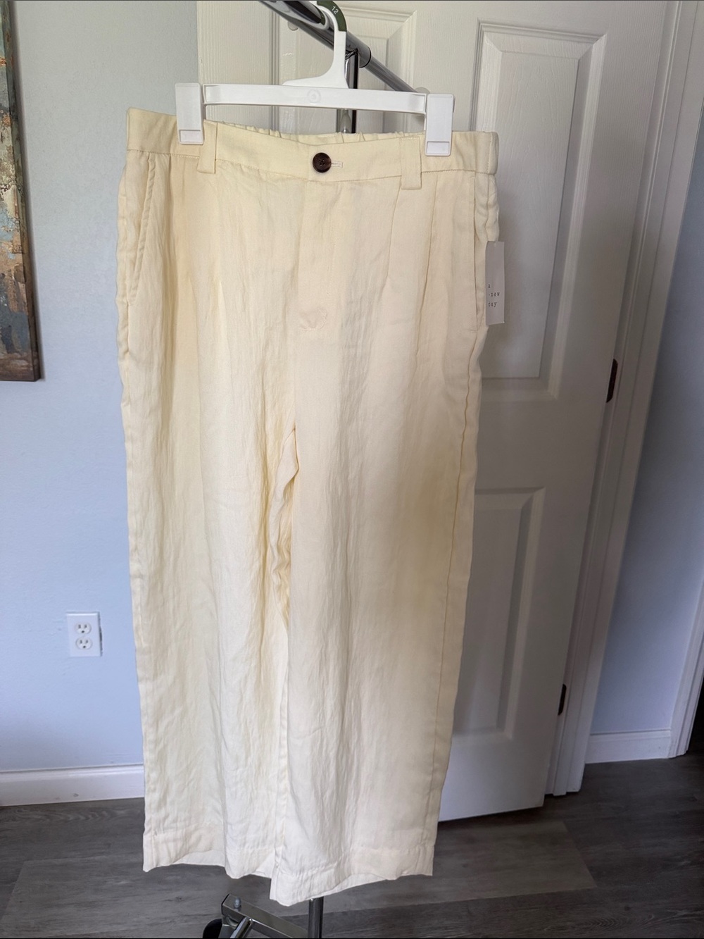 Target Cream Wide-Leg Linen Blend Pants